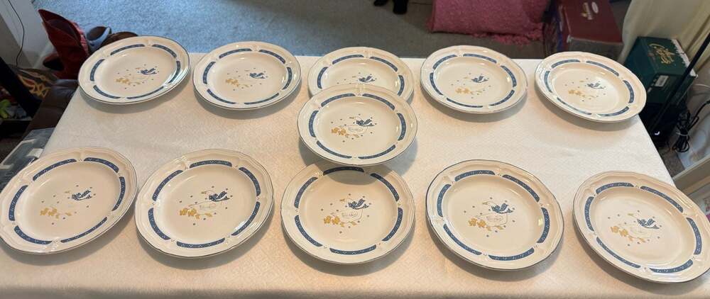 10 Home Style Country Goose Stoneware Salad Plates